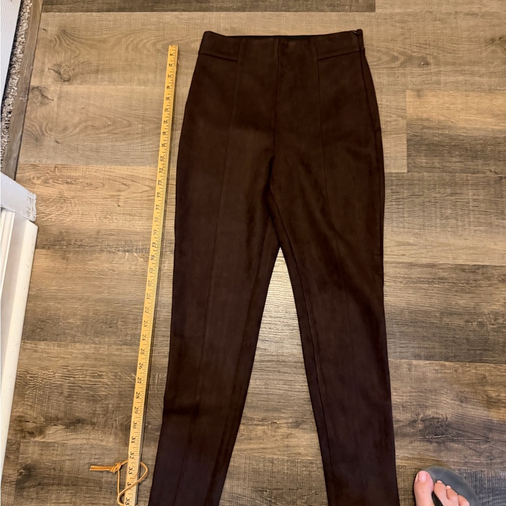 Ann Taylor Dark Brown Faux Leather Skinny Pants
